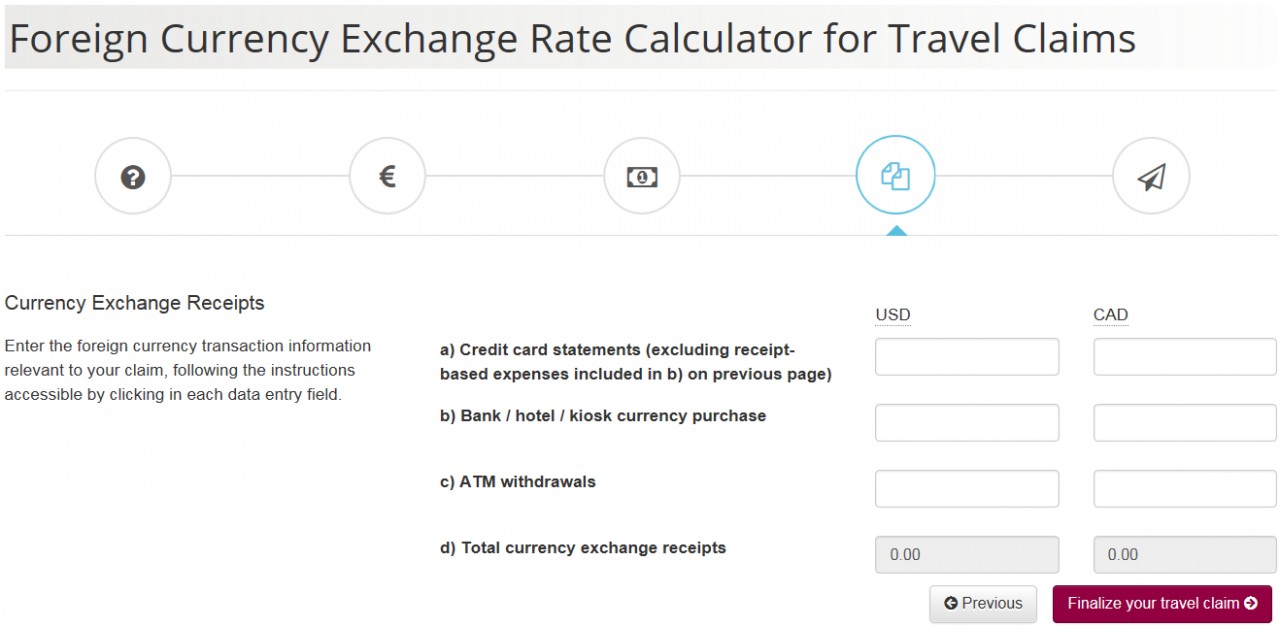 Foreign Currency Exchange Rate Calculator screenshot - Page 4 - Currency Exchange Receipts 